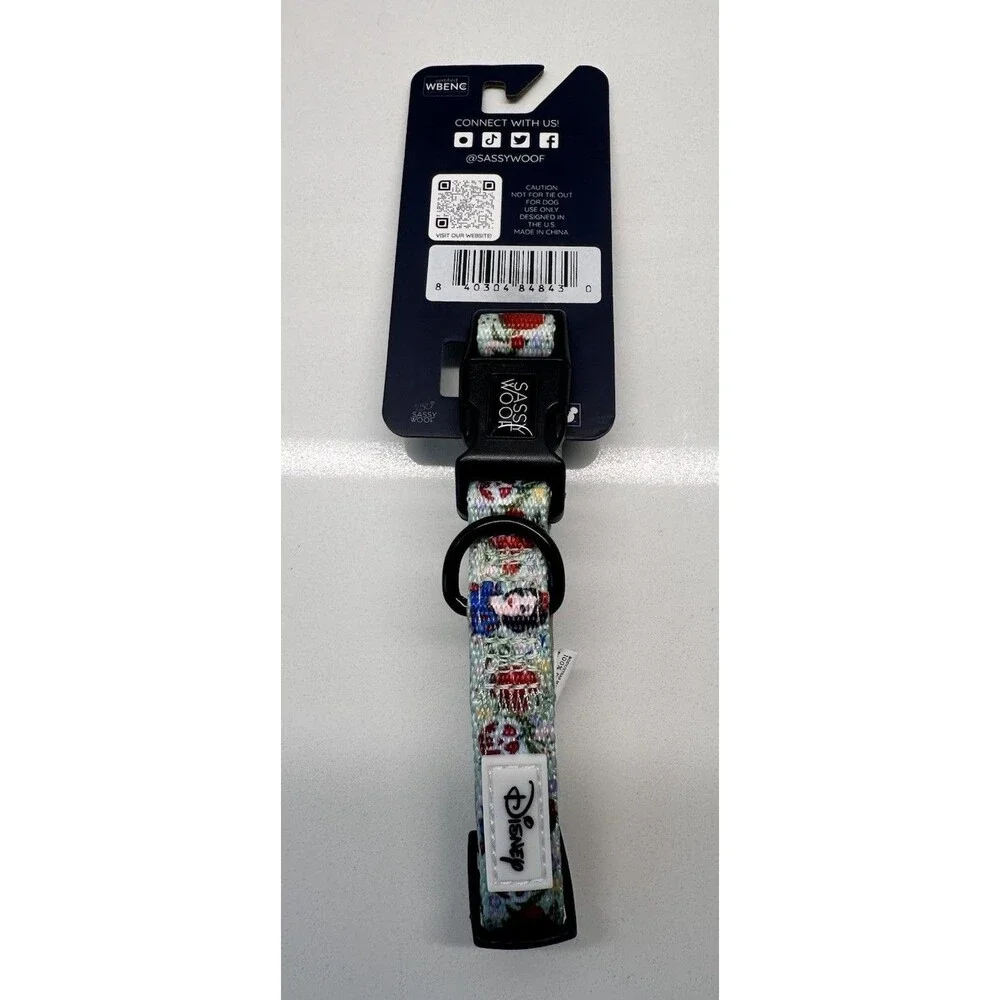 NEW Sassy Woof x Sleeping Beauty Adjustable Dog Collar Size Small S NWT